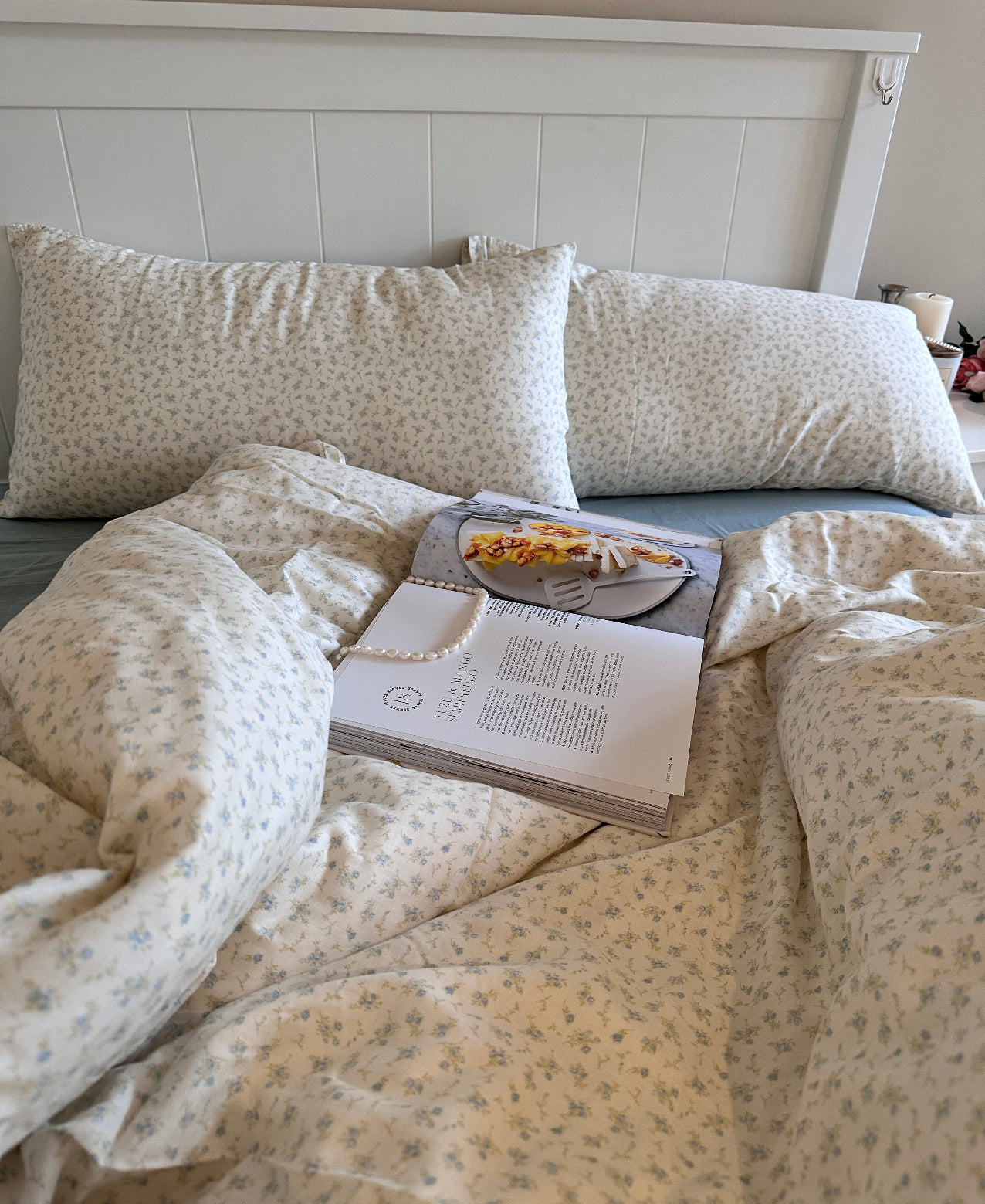 Felicia Blue Cotton Muslin Duvet Cover Set