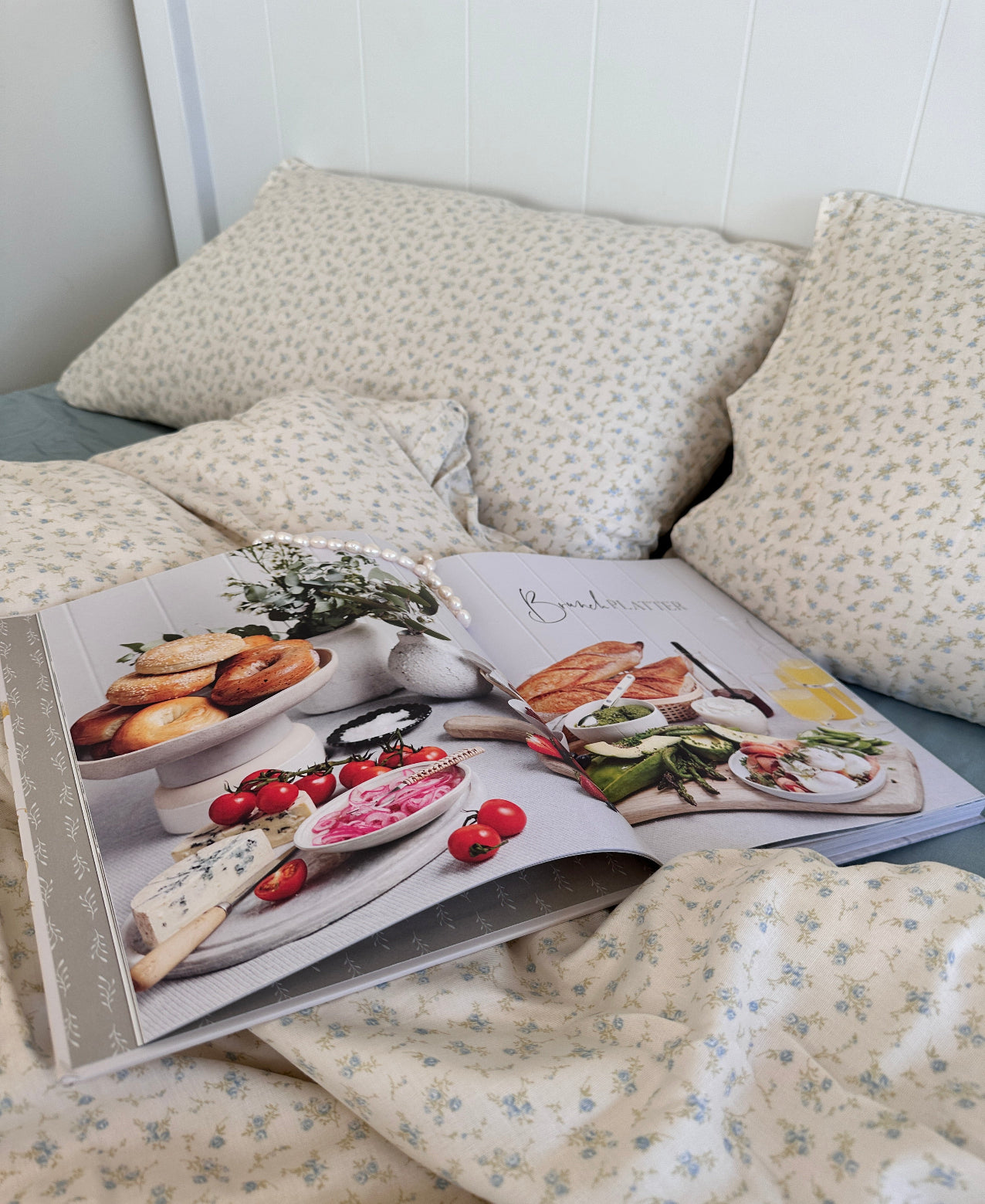 Felicia Blue Cotton Muslin Duvet Cover Set