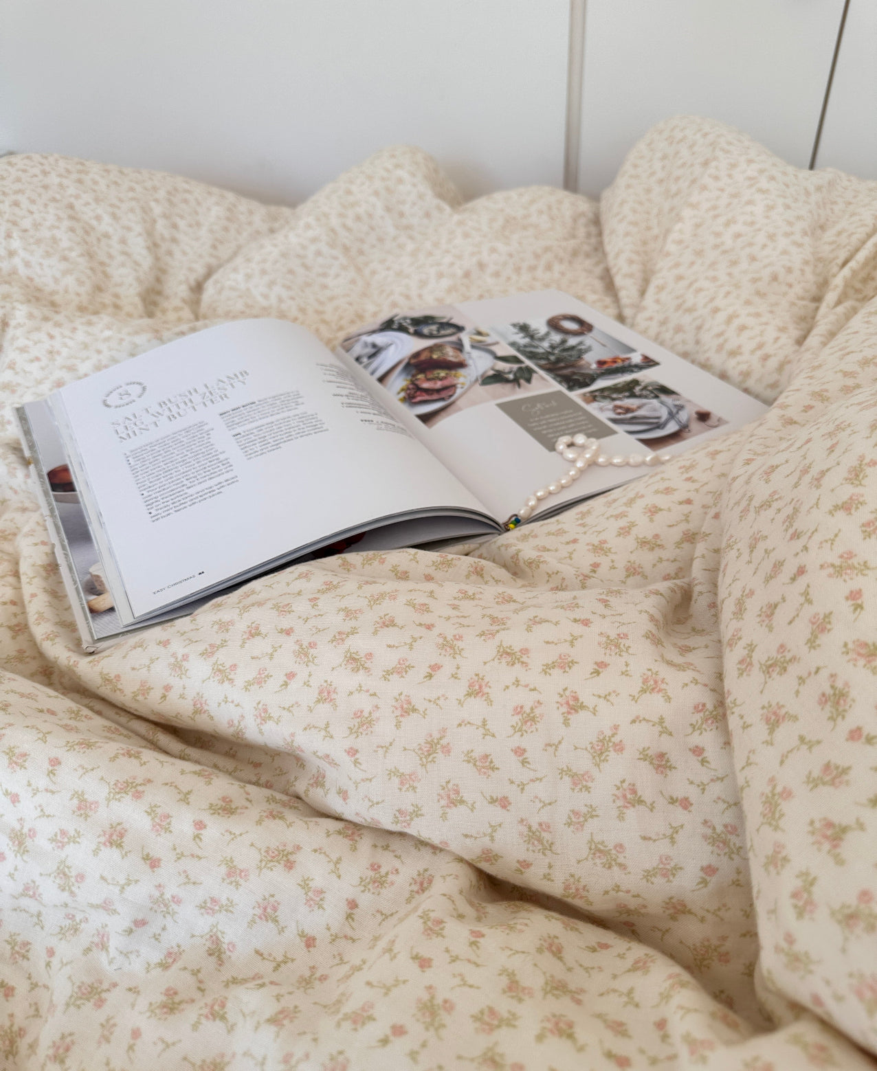 Magnolia Melody Cotton Muslin Duvet Cover Set