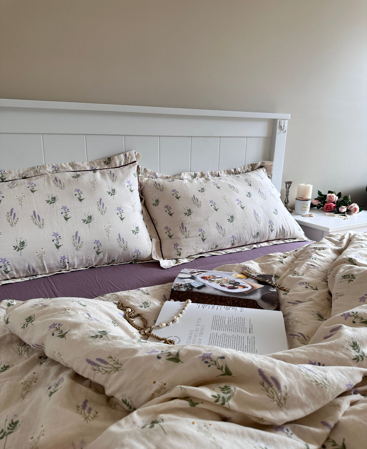 Twilight Petals Cotton Muslin Duvet Cover Set