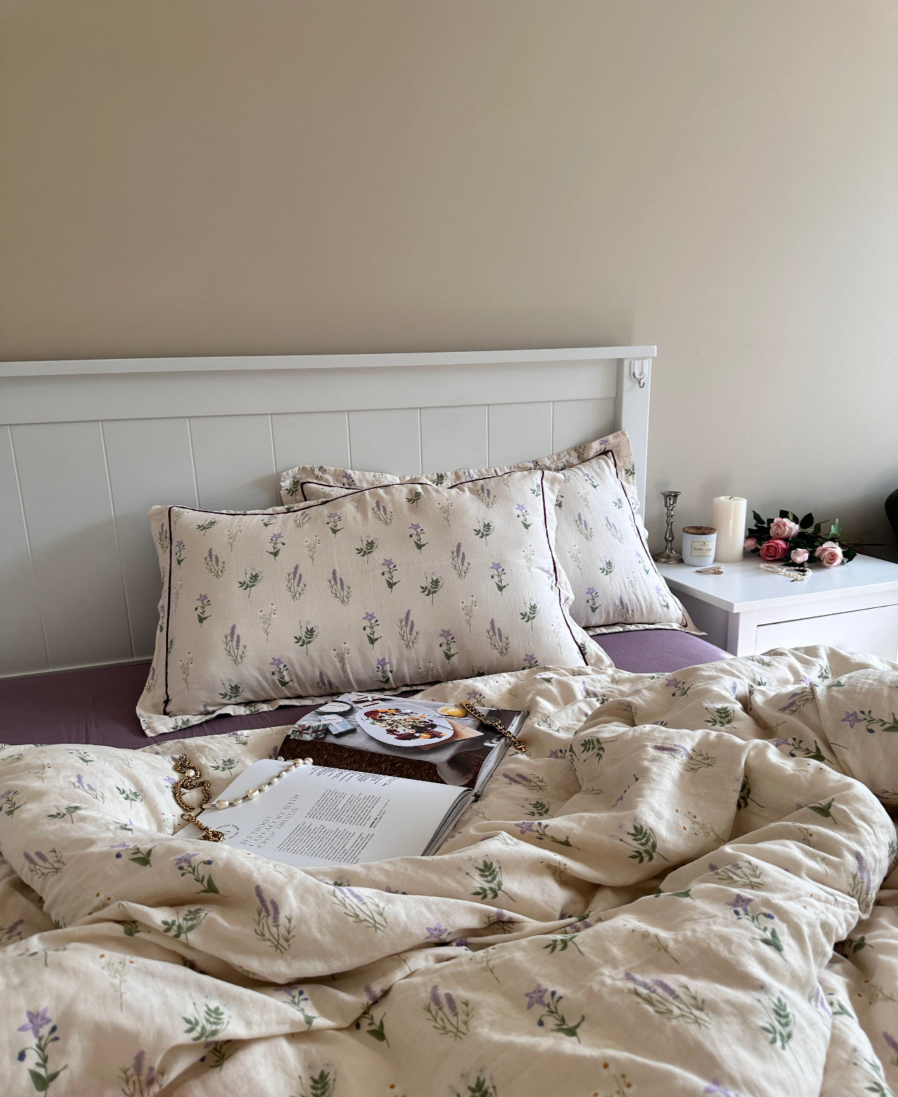 Twilight Petals Cotton Muslin Duvet Cover Set