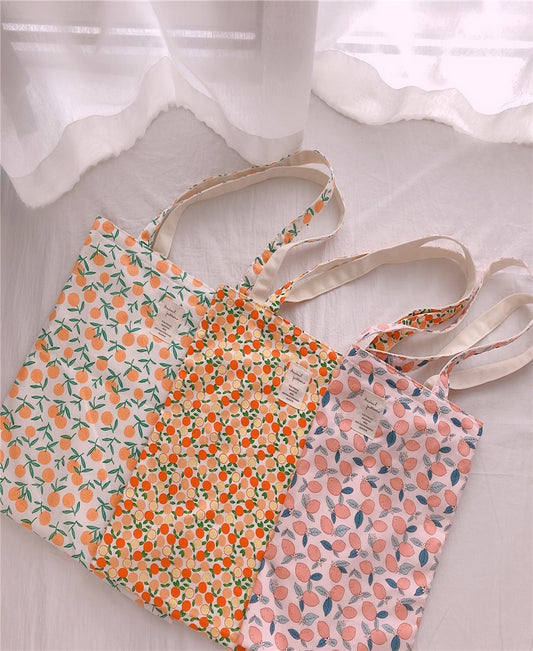 Fruit Pattern Cotton Tote Bag